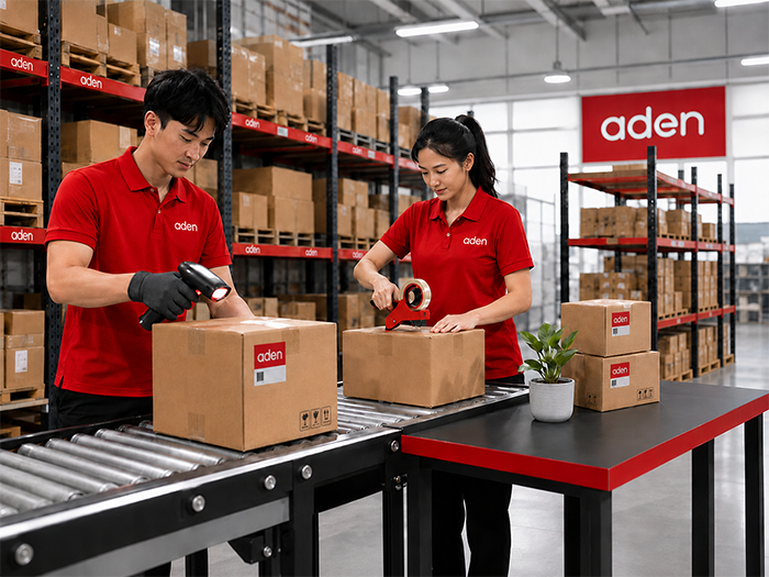 Aden warehouse team working together